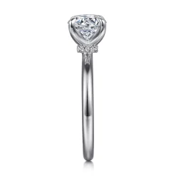 New Gabriel & Co. Evelynn - 14K White Gold Round Solitaire Diamond Engagement Ring