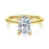 Best Gabriel & Co. Evelynn - 14K Yellow Gold Radiant Cut Solitaire Diamond Engagement Ring