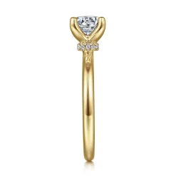 Clearance Gabriel & Co. Evelynn - 14K Yellow Gold Round Solitaire Diamond Engagement Ring