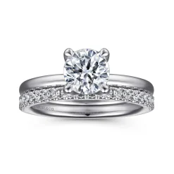 Best Gabriel & Co. Evelynn - Platinum Round Solitaire Diamond Engagement Ring