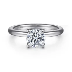 Best Gabriel & Co. Evelynn - Platinum Round Solitaire Diamond Engagement Ring