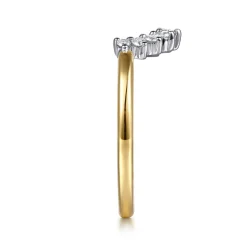 Clearance Gabriel & Co. Everelle - 14K White-Yellow Gold Prong Setting Diamond Anniversary Band - 0.2 ct