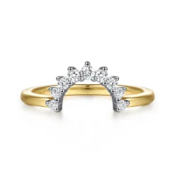 Clearance Gabriel & Co. Everelle - 14K White-Yellow Gold Prong Setting Diamond Anniversary Band - 0.2 ct