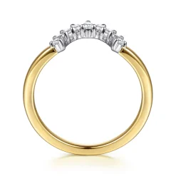 Clearance Gabriel & Co. Everelle - 14K White-Yellow Gold Prong Setting Diamond Anniversary Band - 0.2 ct