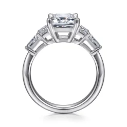 Outlet Gabriel & Co. Everley - 18K White Gold Emerald Cut Five Stone Diamond Engagement Ring