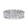 Discount Gabriel & Co. Evora - 14K White Gold Shared Prong Emerald Cut Diamond Eternity Band - 7.2 ct