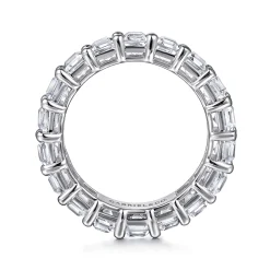 Discount Gabriel & Co. Evora - 14K White Gold Shared Prong Emerald Cut Diamond Eternity Band - 7.2 ct