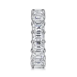 Discount Gabriel & Co. Evora - 14K White Gold Shared Prong Emerald Cut Diamond Eternity Band - 7.2 ct