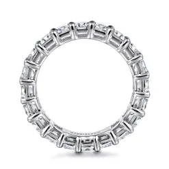 Hot Gabriel & Co. Evora - 14K White Gold Shared Prong Emerald Cut Diamond Eternity Band - 5 ct