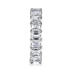 Hot Gabriel & Co. Evora - 14K White Gold Shared Prong Emerald Cut Diamond Eternity Band - 5 ct