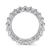 New Gabriel & Co. Evora - 14K White Gold Shared Prong Emerald Cut Diamond Eternity Band - 3.57 ct