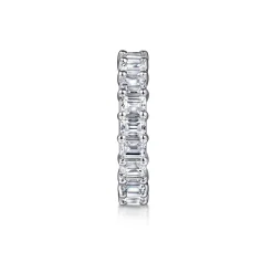 New Gabriel & Co. Evora - 14K White Gold Shared Prong Emerald Cut Diamond Eternity Band - 3.57 ct