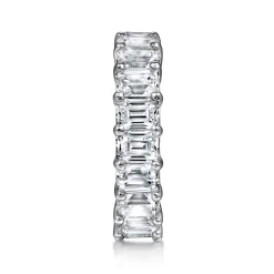 Gabriel & Co. Evora - 14K White Gold Shared Prong Emerald Cut Diamond Eternity Band - 5.7 ct