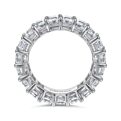 Gabriel & Co. Evora - 14K White Gold Shared Prong Emerald Cut Diamond Eternity Band - 5.7 ct