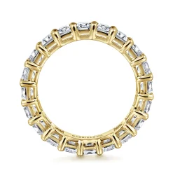 Online Gabriel & Co. Evora - 14K Yellow Gold Shared Prong Emerald Cut Diamond Eternity Band - 5 ct