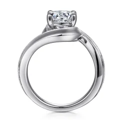 Gabriel & Co. Ezrah - 14K White Gold Bypass Round Diamond Engagement Ring