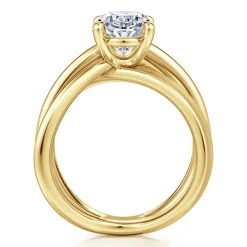 Discount Gabriel & Co. Fabiola - 14K Yellow Gold Split Shank Oval Diamond Engagement Ring