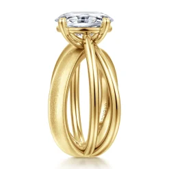 Discount Gabriel & Co. Fabiola - 14K Yellow Gold Split Shank Oval Diamond Engagement Ring