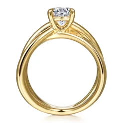 Best Gabriel & Co. Fabiola - 14K Yellow Gold Split Shank Round Diamond Engagement Ring