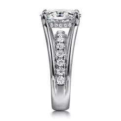 Outlet Gabriel & Co. Faith - 14K White Gold Split Shank Oval Diamond Engagement Ring
