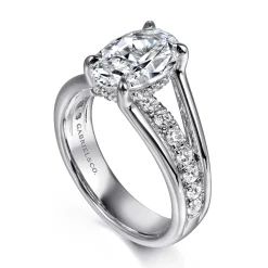 Outlet Gabriel & Co. Faith - 14K White Gold Split Shank Oval Diamond Engagement Ring