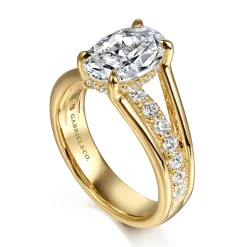 Online Gabriel & Co. Faith - 14K Yellow Gold Split Shank Oval Diamond Engagement Ring