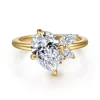 Clearance Gabriel & Co. Fame - 14K Yellow Gold Compass Prong Pear Shape Diamond Engagement Ring