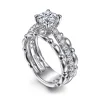 Gabriel & Co. Famke - 14K White Gold Split Shank Round Diamond Engagement Ring