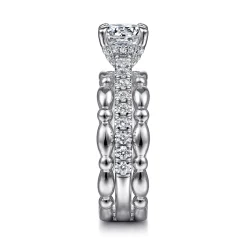 Gabriel & Co. Famke - 14K White Gold Split Shank Round Diamond Engagement Ring