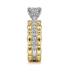 Best Gabriel & Co. Famke - 14K White-Yellow Gold Split Shank Round Diamond Engagement Ring