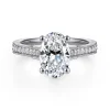 Clearance Gabriel & Co. Favola - 14K White Gold Oval Lotus Diamond Engagement Ring