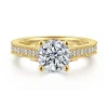 Outlet Gabriel & Co. Favola - 14K Yellow Gold Round Lotus Diamond Engagement Ring
