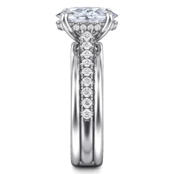 Online Gabriel & Co. Feah - 14K White Gold Wide Band Oval Diamond Engagement Ring