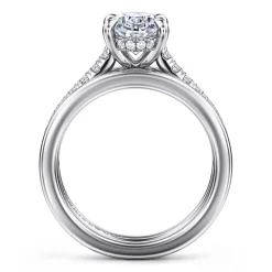 Online Gabriel & Co. Feah - 14K White Gold Wide Band Oval Diamond Engagement Ring