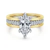 Hot Gabriel & Co. Feah - 14K Yellow-White Gold Wide Band Marquise Shape Diamond Engagement Ring