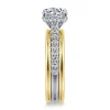 Hot Gabriel & Co. Feah - 14K Yellow-White Gold Wide Band Round Diamond Engagement Ring