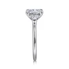New Gabriel & Co. Feana - 14K White Gold Rectangular Radiant Cut Three Stone Diamond Engagement Ring