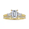 Hot Gabriel & Co. Feana - 14K Yellow Gold Emerald Cut Three Stone Diamond Engagement Ring