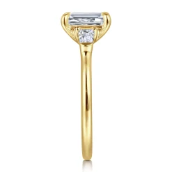 Hot Gabriel & Co. Feana - 14K Yellow Gold Emerald Cut Three Stone Diamond Engagement Ring