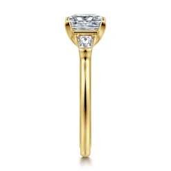 Gabriel & Co. Feana - 14K Yellow Gold Princess Cut Three Stone Diamond Engagement Ring