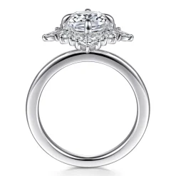 Online Gabriel & Co. Felicity - 14K White Gold Elongated Cushion Halo Diamond Engagement Ring