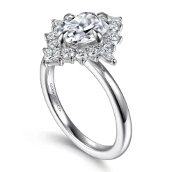 Online Gabriel & Co. Felicity - 14K White Gold Elongated Cushion Halo Diamond Engagement Ring