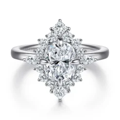 Online Gabriel & Co. Felicity - 14K White Gold Elongated Cushion Halo Diamond Engagement Ring