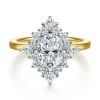 Outlet Gabriel & Co. Felicity - 14K White-Yellow Gold Elongated Cushion Halo Diamond Engagement Ring