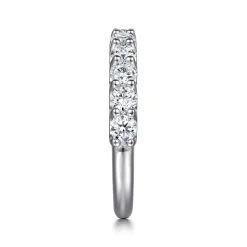 Sale Gabriel & Co. Feline - 14K White Gold Scallop Setting Diamond Anniversary Band - 1.1 ct
