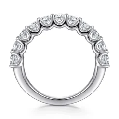 Sale Gabriel & Co. Feline - 14K White Gold Scallop Setting Diamond Anniversary Band - 1.1 ct