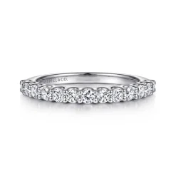 Online Gabriel & Co. Feline - 14K White Gold Scallop Setting Diamond Anniversary Band - 0.5 ct