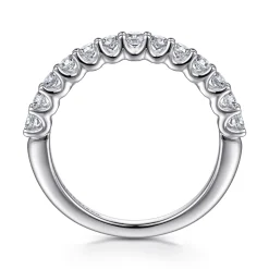 Online Gabriel & Co. Feline - 14K White Gold Scallop Setting Diamond Anniversary Band - 0.5 ct