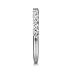 Online Gabriel & Co. Feline - 14K White Gold Scallop Setting Diamond Anniversary Band - 0.5 ct