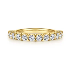 Online Gabriel & Co. Feline - 14K Yellow Gold Scallop Setting Diamond Anniversary Band - 0.77 ct